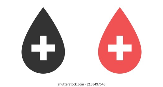 Blood donation concpet vector icon. Blooad donation symbol isolated on white background in two colors.