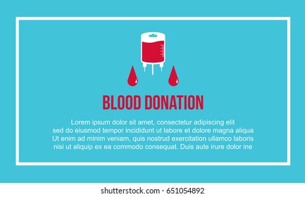 Blood donation day vector flat background
