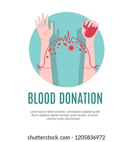 Blood donation design concept. Vector illustration