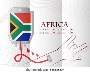 blood donation design made from the flag of Africa, conceptual vector illustration.
