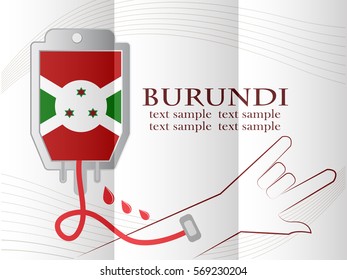 blood donation design made from the flag of  burundi, conceptual vector illustration.