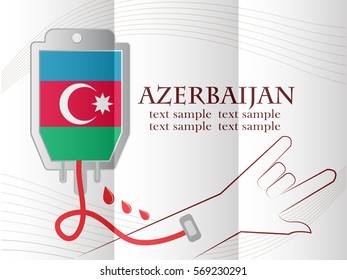 blood donation design made from the flag of Azerbaijan, conceptual vector illustration.