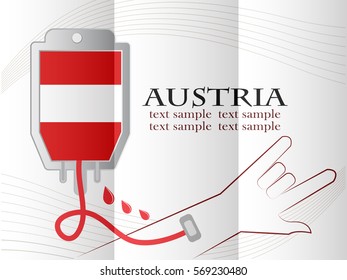 blood donation design made from the flag of Austria, conceptual vector illustration.