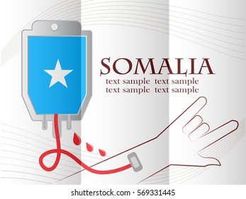 blood donation design made from the flag of  Somalia, conceptual vector illustration.