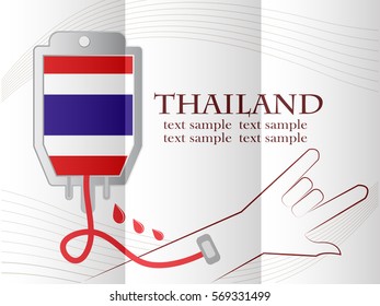 blood donation design made from the flag of  Thailand, conceptual vector illustration.