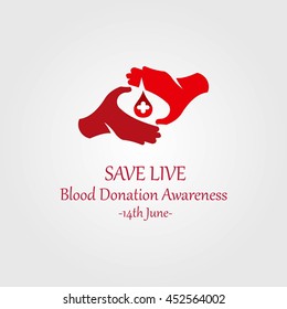 Blood Donation Design Template. Vector Illustration. Save Life and Be a Hero.