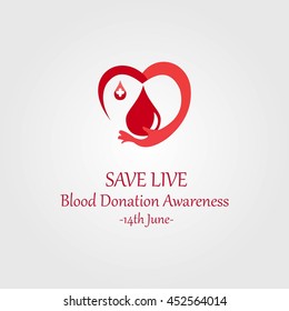 Blood Donation Design Template. Vector Illustration. Save Life and Be a Hero.