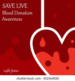 Blood Donation Design Template. Vector Illustration. Save Life and Be a Hero.