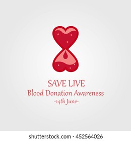 Blood Donation Design Template. Vector Illustration. Save Life and Be a Hero.