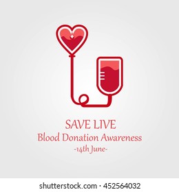 Blood Donation Design Template. Vector Illustration. Save Life and Be a Hero.