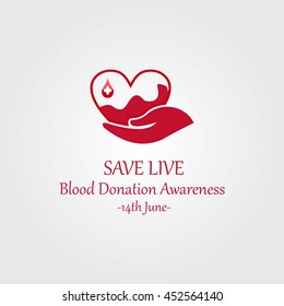 Blood Donation Design Template. Vector Illustration. Save Life and Be a Hero.