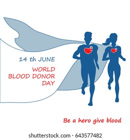 Blood Donation Design Template. Vector Illustration. Be a hero give blood