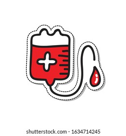 blood donation doodle icon, vector illustration