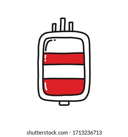blood donation doodle icon, vector illustration