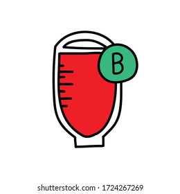 Symbol für Blutspendedoodle, Vektor-Abbildung