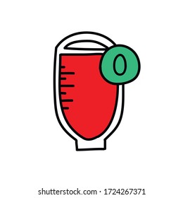 icono del doodle de donación de sangre, ilustración del vector