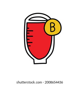 icono del doodle de donación de sangre, ilustración del vector