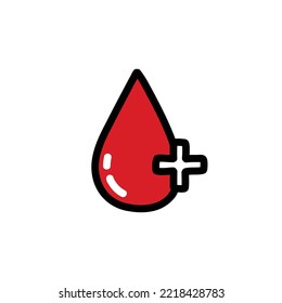 icono del doodle de donación de sangre, ilustración del vector