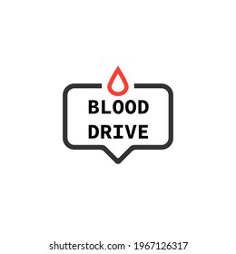 Blood Donation Drive Icon. Clipart Image Isolated On White Background