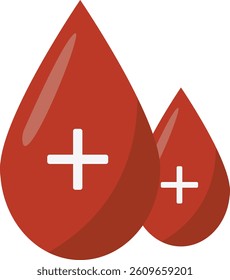 Blood Donation Element in Flat Design Concept. Isolated on White Background. Vector Illustration.