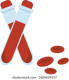 Blood Donation Element in Flat Design Concept. Isolated on White Background. Vector Illustration.