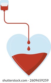 Blood Donation Element in Flat Design Concept. Isolated on White Background. Vector Illustration.