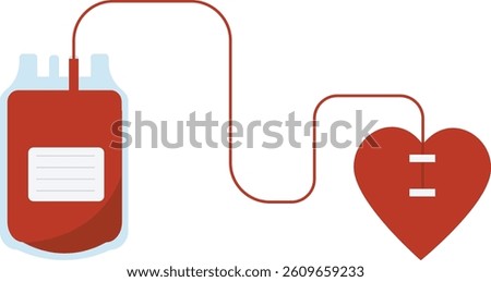 Blood Donation Element in Flat Design Concept. Isolated on White Background. Vector Illustration.