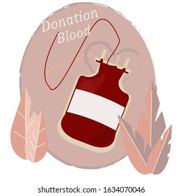 Blood donation flat design vector illustration. Medical poster for donor