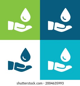 Donación de sangre Plano de cuatro colores conjunto mínimo de iconos