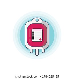 Estilo de línea plana de donación de sangre Ilustración vectorial