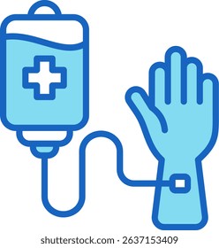 Blood Donation Icon Blue Vector Illustration