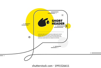 Icono de donación de sangre. Banner continuo de la burbuja de chat de línea. Señal de ayuda médica. Icono de donación de sangre en mensaje de chat. Habla de comentarios y habla de fondo. Vector