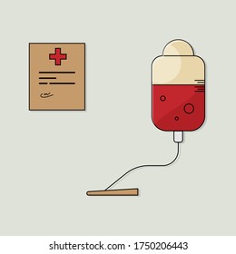Diseño plano de icono de donación de sangre 