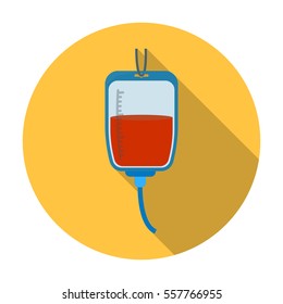 Blood donation icon in flat style isolated on white background. Charity and donation symbol stock vector illustration.
