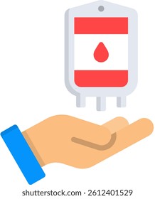 Blood Donation Icon Flat Vector Illustration