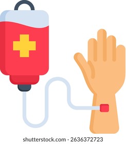 Ícone de doação de sangue Ilustração plana de vetor