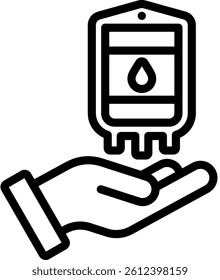 Blood Donation Icon Outline Vector Illustration