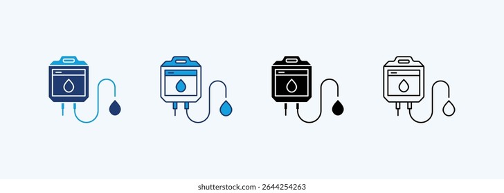 Conjunto de iconos de donación de sangre Colección de estilo múltiple