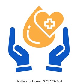 Icono de donación de sangre Ilustración vectorial de diseño de color sólido