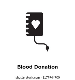 Blood Donation icon vector isolated on white background, logo concept of Blood Donation sign on transparent background, filled black symbol
