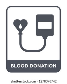 blood donation icon vector on white background, blood donation trendy filled icons from Charity collection, blood donation vector illustration