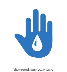 Blood donation icon.hand,drop (vector illustration)