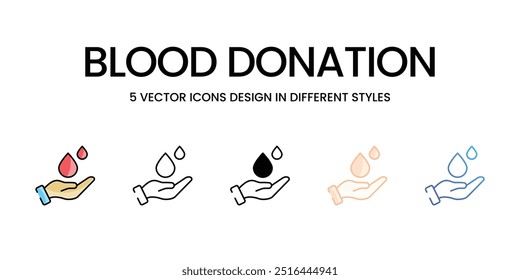 Conjunto de iconos de donación de sangre Vector Ilustración de stock