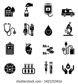 Blood Donation icons vector set medical.