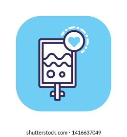 Blood donation line color icon. First aid. Volunteering concept. Sign for web page, mobile app, banner, social media. Pictogram UI/UX user interface. Vector clip art.