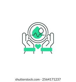 Blood Donation Line Icon. linear style sign for mobile concept and web design. Outline vector icon.