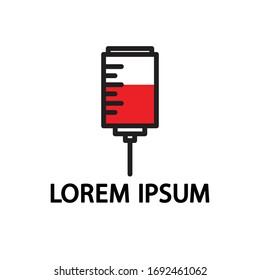 icono de línea de donación de sangre, ilustración vectorial