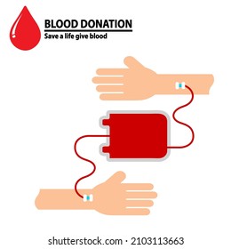 Logo-Konzept für Blutspenden einzeln auf weißem Hintergrund. Vektorgrafik