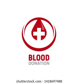 Blood Donation logo. A drop of blood. Vector Illustration