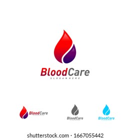 Vector de la plantilla del logotipo de donación de sangre, Concepto de diseño del logotipo de la sangre en gota
